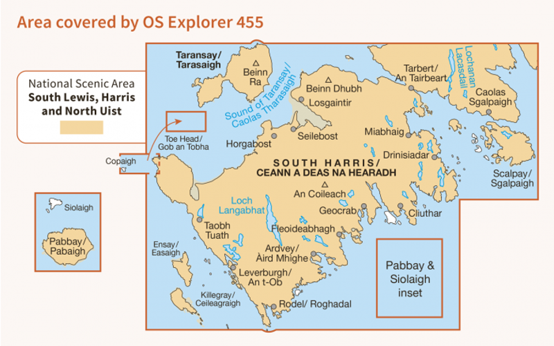 OS Explorer Map 455 - South Harris/Ceann a Deas Na Hearadh-2